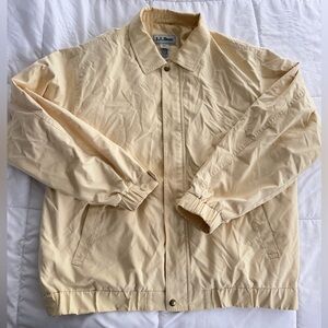 L.L. Bean Men’s Vintage Light Yellow Collared Zipper Lightweight Jacket XL